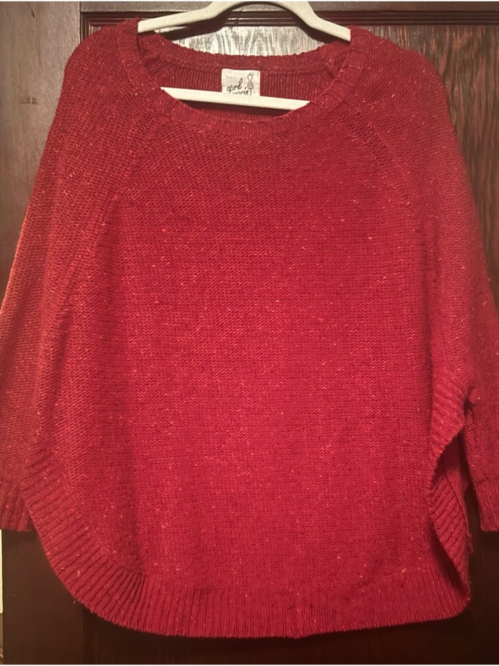 April Marin Cozy Red Women's Poncho Sweater